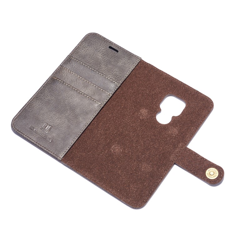 DG.MING Detachable 2-in-1 Split Leather Wallet Shell Cover + PC Back Case for Huawei Mate 20 - Grey-10