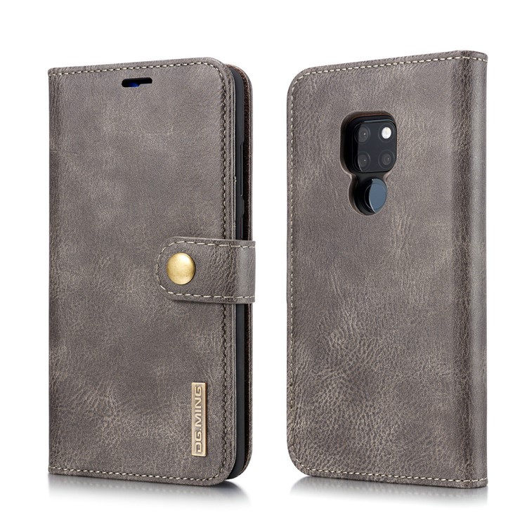 DG.MING Detachable 2-in-1 Split Leather Wallet Shell Cover + PC Back Case for Huawei Mate 20 - Grey-2
