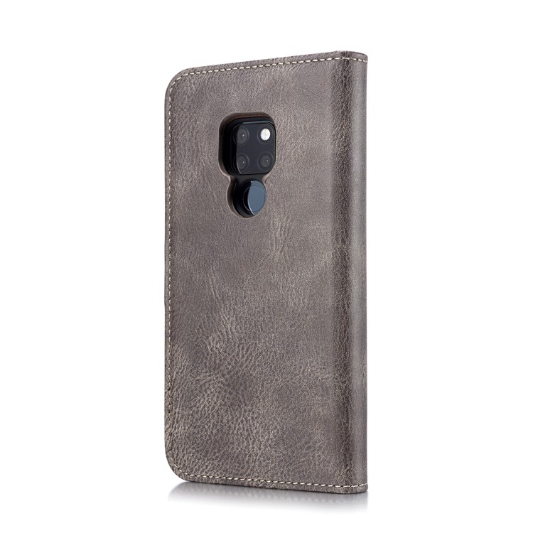 DG.MING Detachable 2-in-1 Split Leather Wallet Shell Cover + PC Back Case for Huawei Mate 20 - Grey-4