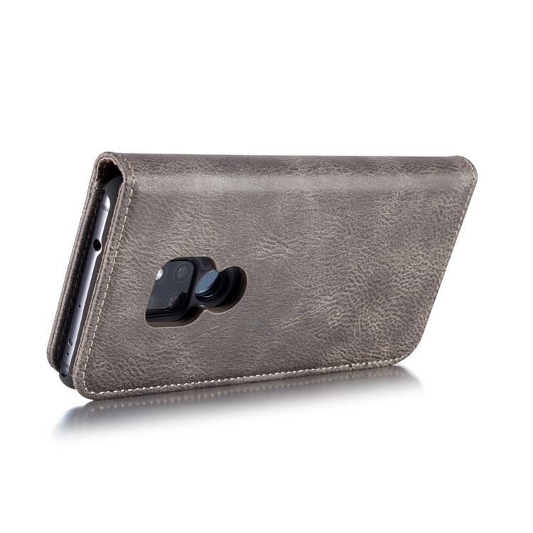 DG.MING Detachable 2-in-1 Split Leather Wallet Shell Cover + PC Back Case for Huawei Mate 20 - Grey-6