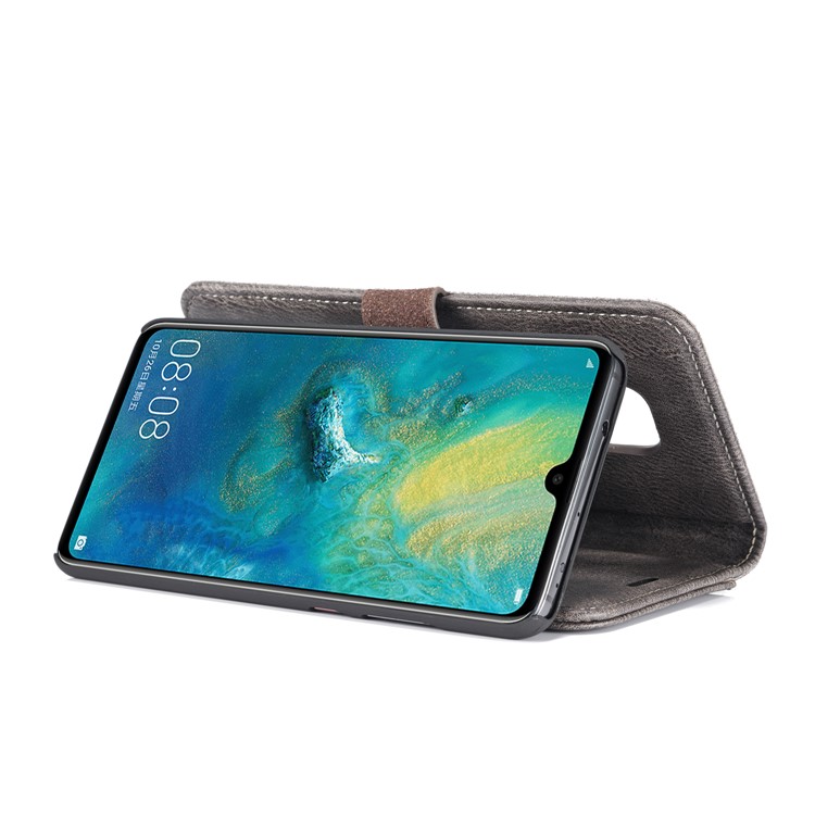 DG.MING Detachable 2-in-1 Split Leather Wallet Shell Cover + PC Back Case for Huawei Mate 20 - Grey-8