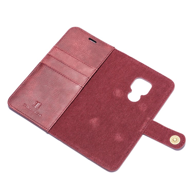DG.MING Detachable 2-in-1 Split Leather Wallet Phone Shell + PC Back Case for Huawei Mate 20 - Red-10