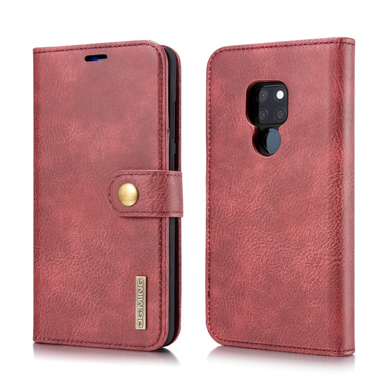 DG.MING Detachable 2-in-1 Split Leather Wallet Phone Shell + PC Back Case for Huawei Mate 20 - Red-2