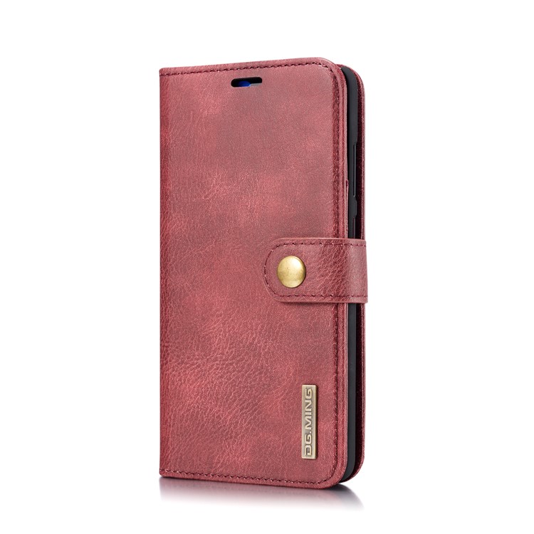 DG.MING Detachable 2-in-1 Split Leather Wallet Phone Shell + PC Back Case for Huawei Mate 20 - Red-3