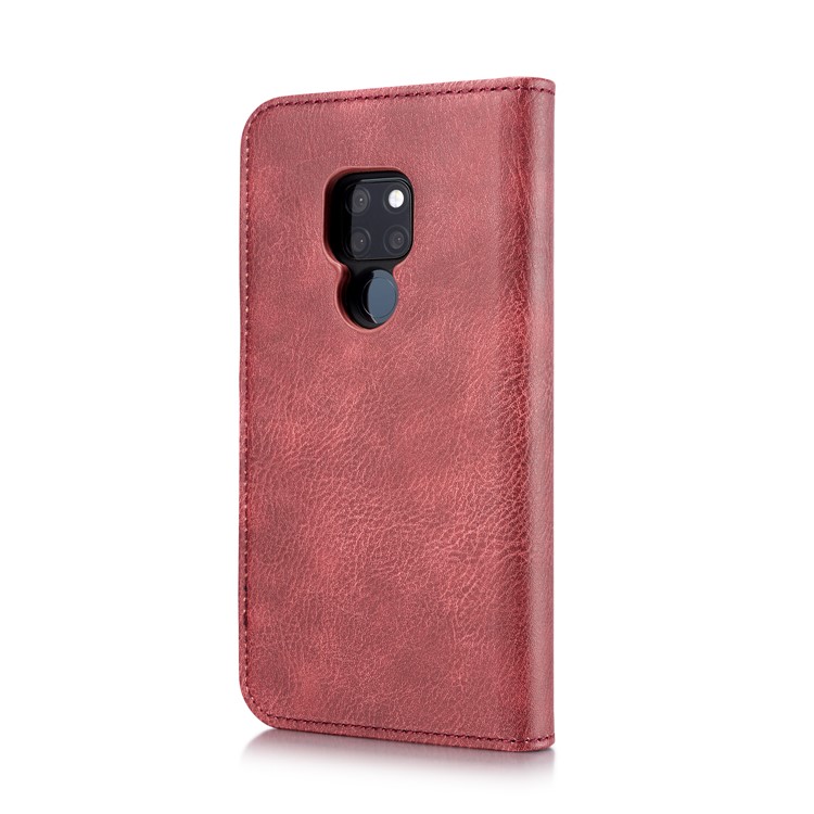 DG.MING Detachable 2-in-1 Split Leather Wallet Phone Shell + PC Back Case for Huawei Mate 20 - Red-4