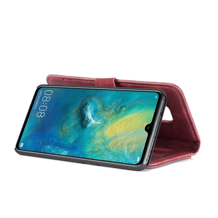 DG.MING Detachable 2-in-1 Split Leather Wallet Phone Shell + PC Back Case for Huawei Mate 20 - Red-8