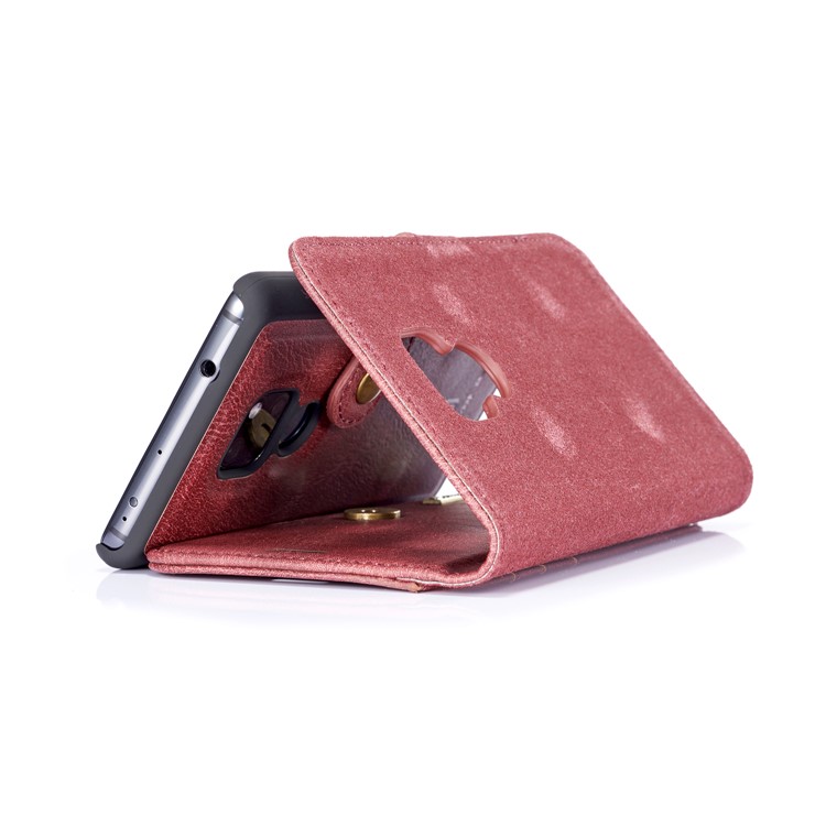 DG.MING Detachable 2-in-1 Split Leather Wallet Phone Shell + PC Back Case for Huawei Mate 20 - Red-9