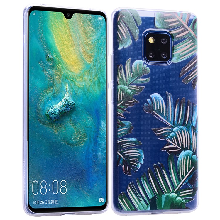 Pattern Printing TPU Case for Huawei Mate 20 Pro - Leaves-1