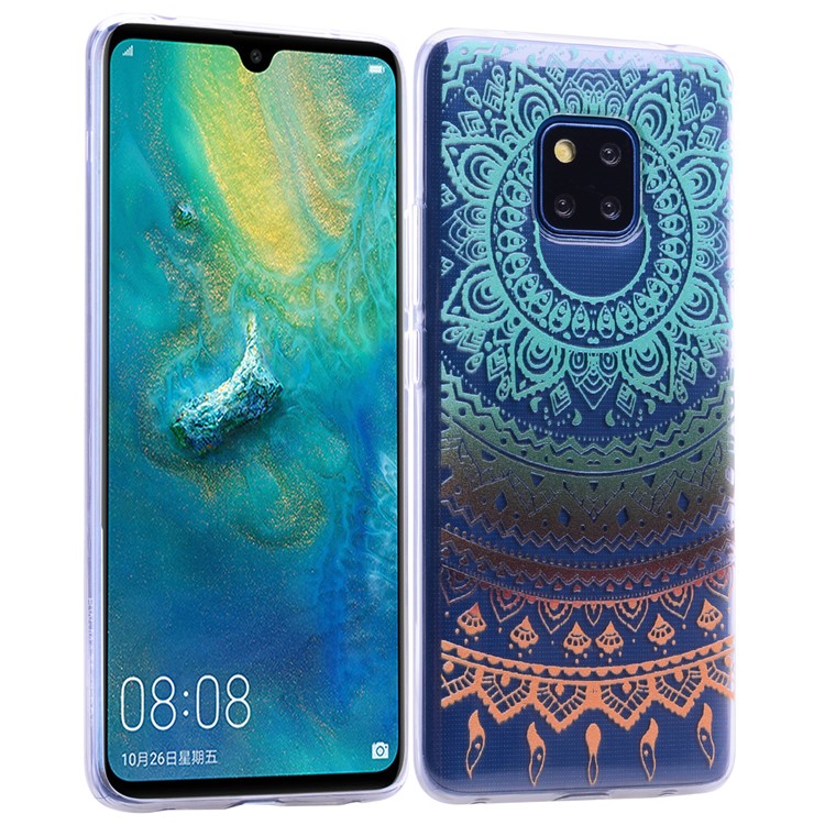 Pattern Printing TPU Back Case for Huawei Mate 20 Pro - Mandala Flower-1