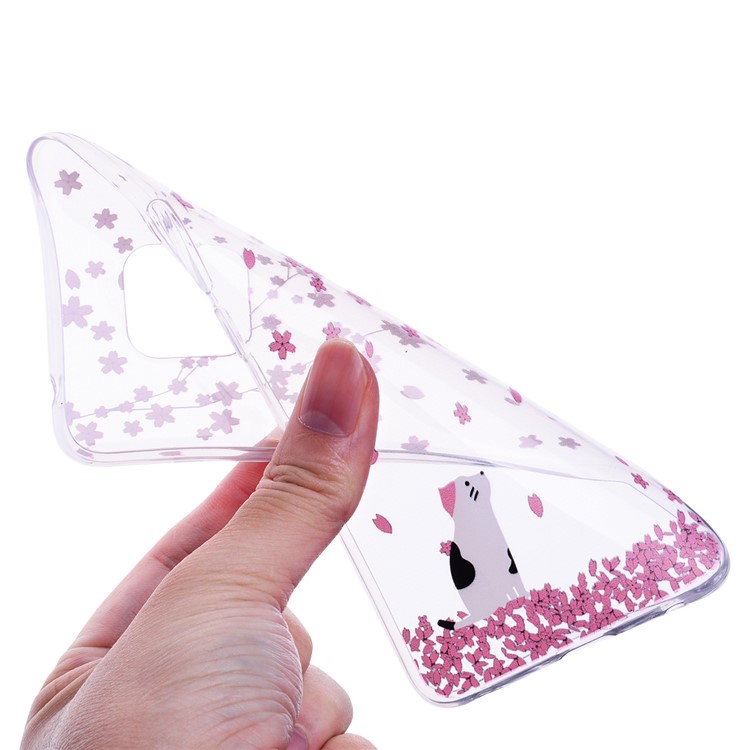 Pattern Printing TPU Soft Case for Huawei Mate 20 Pro - Cat and Flowers-7