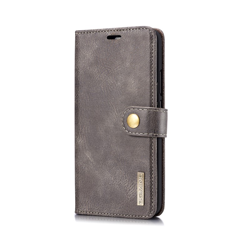 DG.MING Detachable Split Leather Wallet Cover + PC Hard Shell for Huawei Mate 20 Lite / Maimang 7 - Grey-3