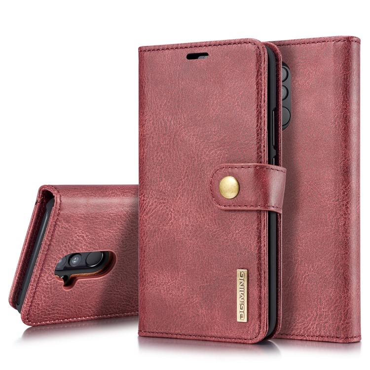DG.MING Detachable Split Leather Cover + PC Phone Case for Huawei Mate 20 Lite / Maimang 7 - Red-1