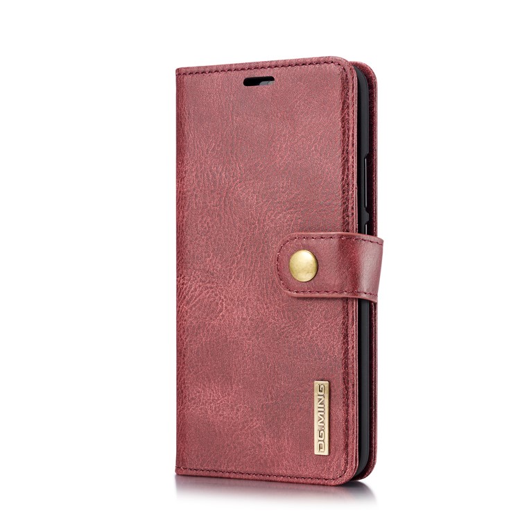 Dg.. Ming Destacável Split Couro Capa + PC Phone Case Para Huawei Mate 20 Lite / Maimang 7. - Vermelho-3