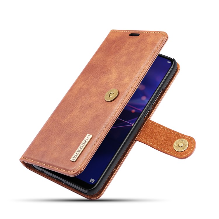 DG.MING Detachable Split Leather Cover + PC Hard Case with Wallet Stand for Huawei Mate 20 Lite / Maimang 7 - Brown-13