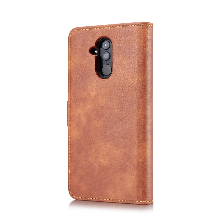 DG.MING Detachable Split Leather Cover + PC Hard Case with Wallet Stand for Huawei Mate 20 Lite / Maimang 7 - Brown-4