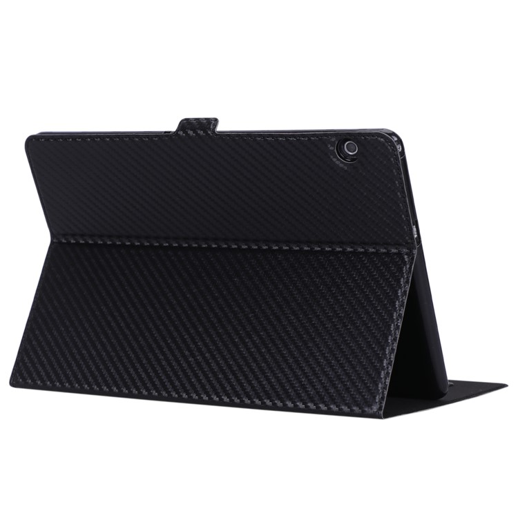 WY-1595A Carbon Fiber Texture PU Leather Stand Casing for Huawei MediaPad T5 10 - Black-19