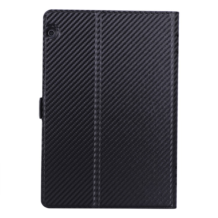 WY-1595A Carbon Fiber Texture PU Leather Stand Casing for Huawei MediaPad T5 10 - Black-6