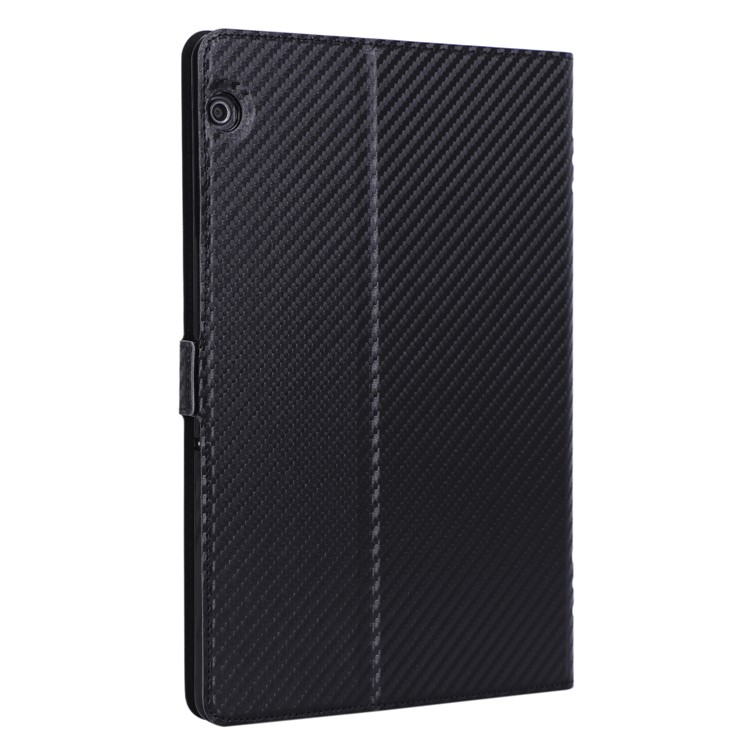 WY-1595A Carbon Fiber Texture PU Leather Stand Casing for Huawei MediaPad T5 10 - Black-7