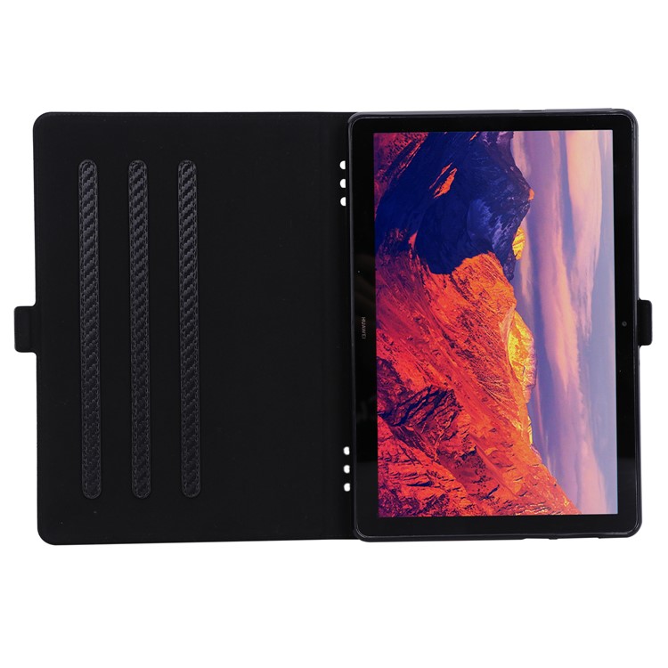 WY-1595A Carbon Fiber Texture PU Leather Stand Casing for Huawei MediaPad T5 10 - Black-11