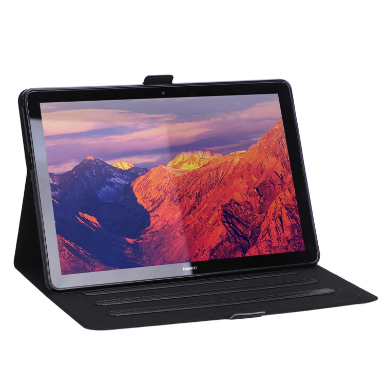 WY-1595A Carbon Fiber Texture PU Leather Stand Casing for Huawei MediaPad T5 10 - Black-15