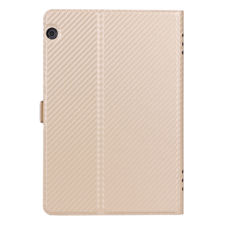 WY-1595A Carbon Fiber Texture PU Leather Stand Shell for Huawei MediaPad T5 10 - Gold-4