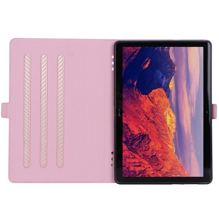 WY-1595A Carbon Fiber Texture PU Leather Tablet Case for Huawei MediaPad T5 10 - Rose Gold-21