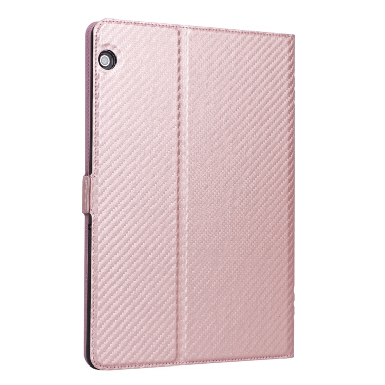 WY-1595A Carbon Fiber Texture PU Leather Tablet Case for Huawei MediaPad T5 10 - Rose Gold-8