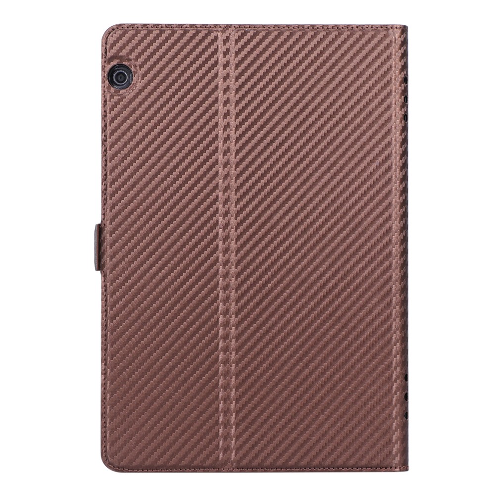 WY-1595A Carbon Fiber Texture PU Leather Protective Shell for Huawei MediaPad T5 10 - Brown-5