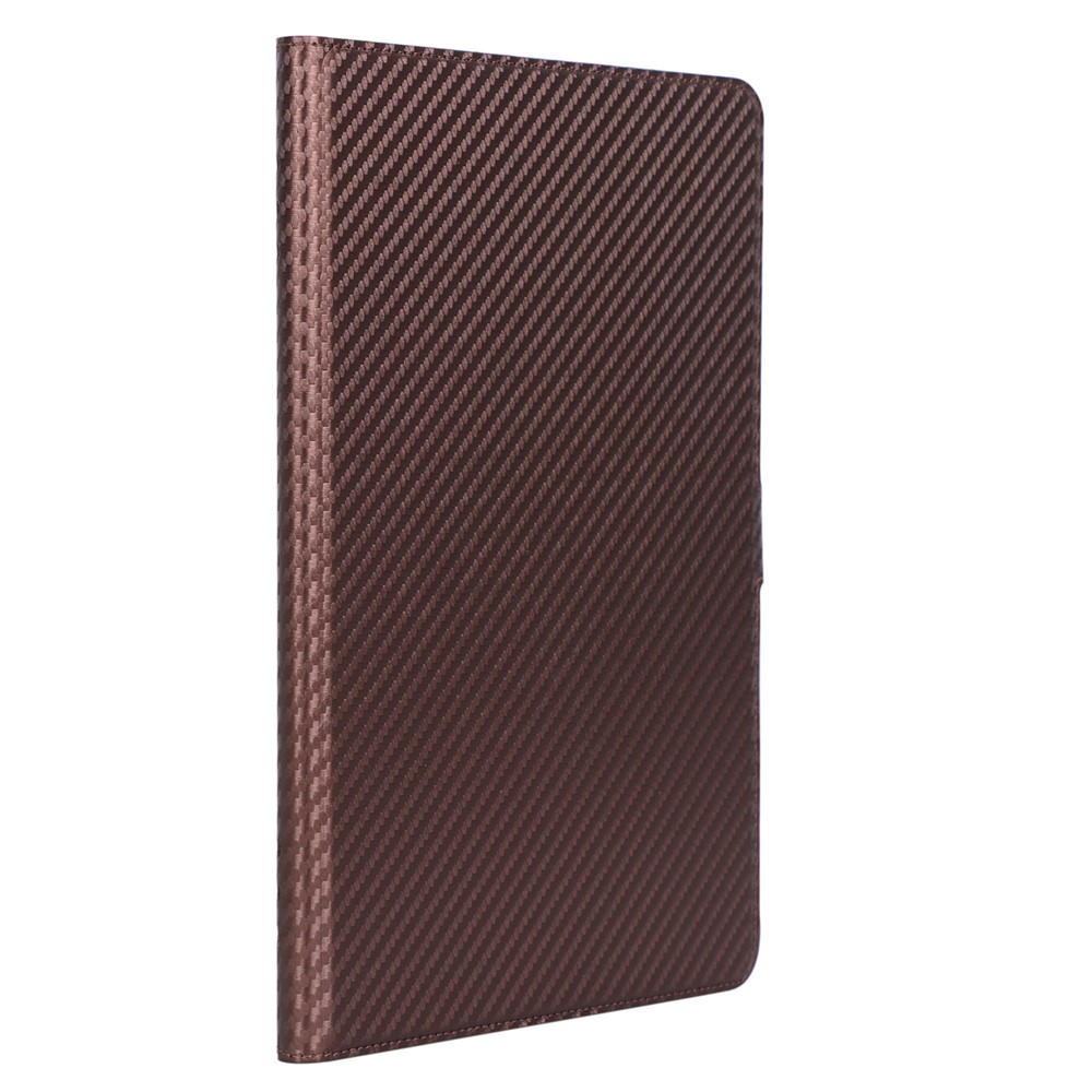 WY-1595A Carbon Fiber Texture PU Leather Protective Shell for Huawei MediaPad T5 10 - Brown-10