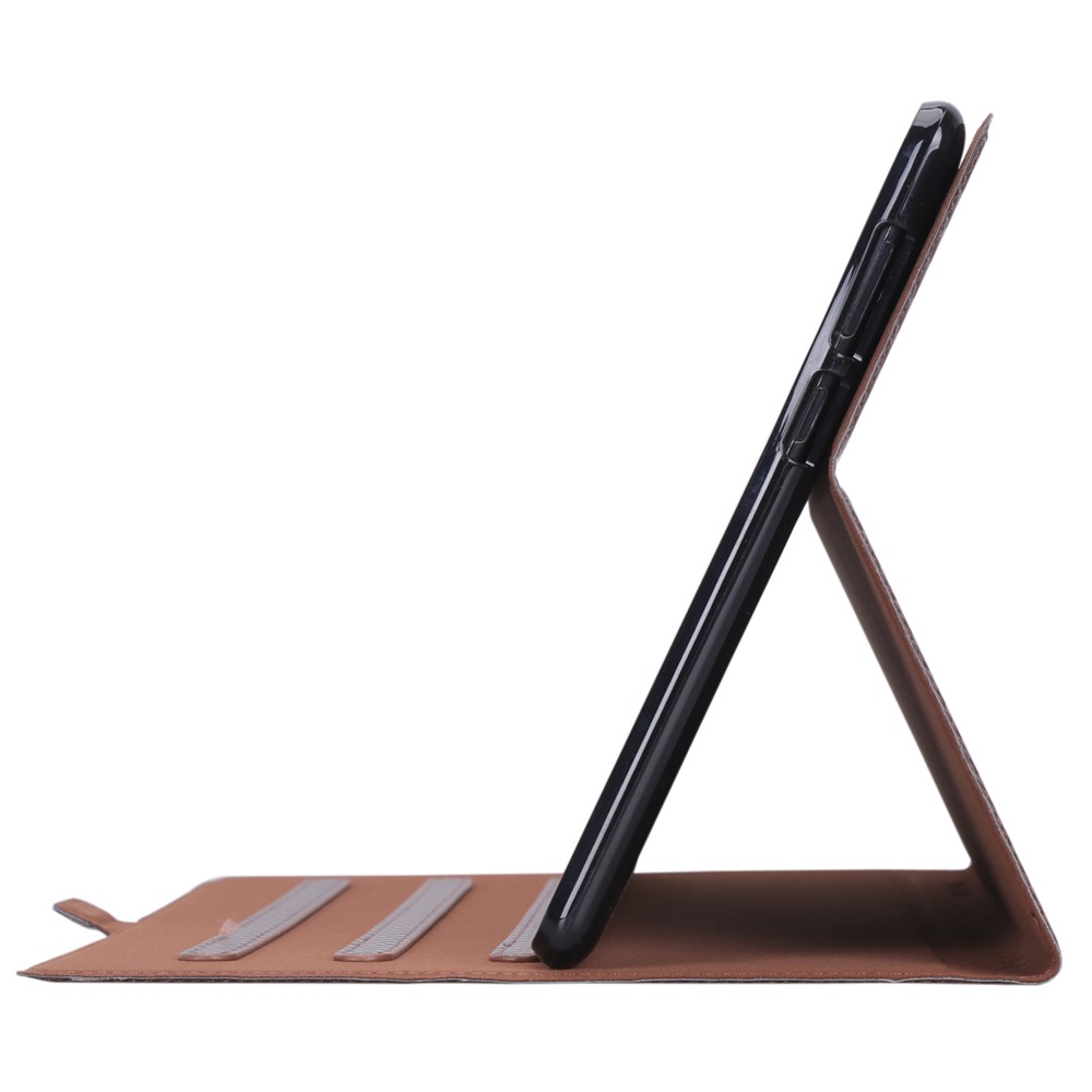 WY-1595A Carbon Fiber Texture PU Leather Protective Shell for Huawei MediaPad T5 10 - Brown-18