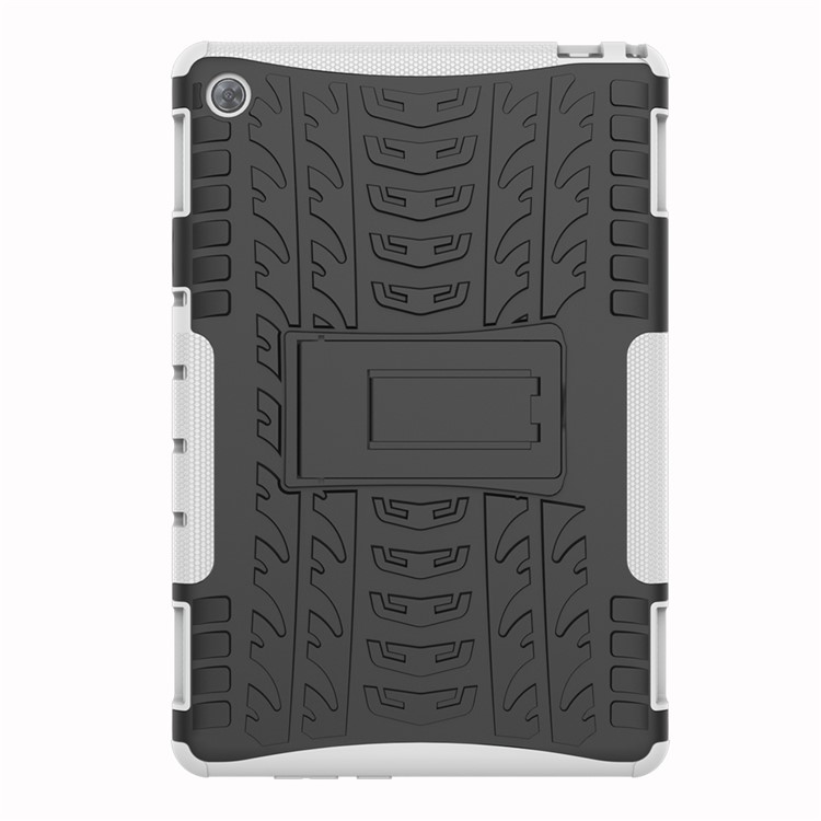 Cool Tyre PC + TPU Combo Cover with Kickstand for Huawei MediaPad M5 lite 10 - White-3