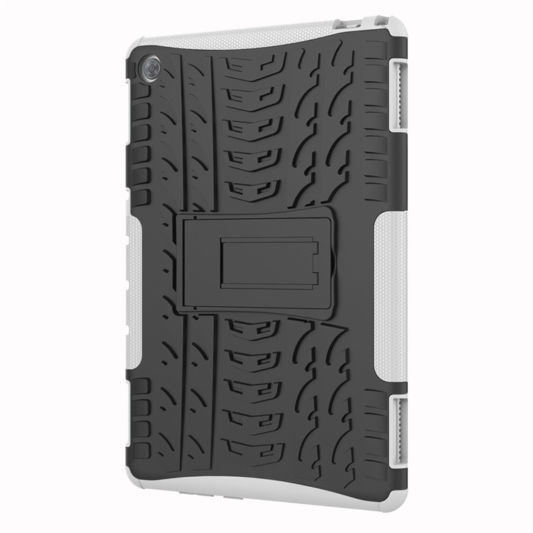 Cool Tyre PC + TPU Combo Cover with Kickstand for Huawei MediaPad M5 lite 10 - White-4