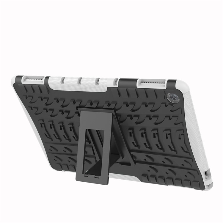 Cool Tyre PC + TPU Combo Cover with Kickstand for Huawei MediaPad M5 lite 10 - White-6