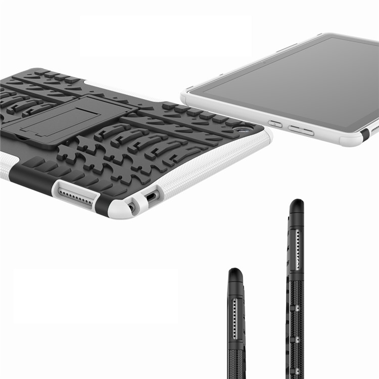 Cool Tyre PC + TPU Combo Cover with Kickstand for Huawei MediaPad M5 lite 10 - White-8