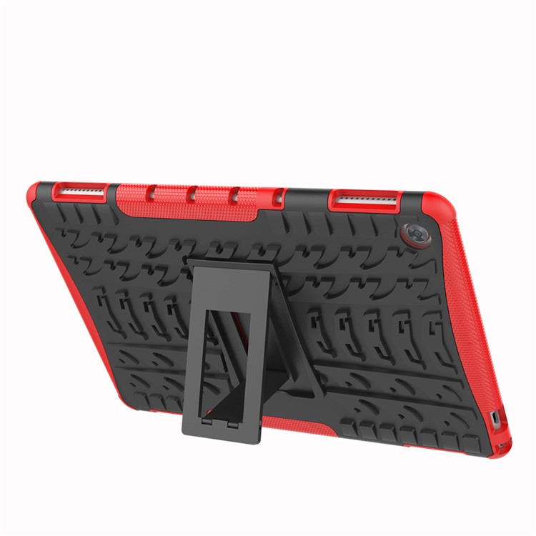 Cool Pneu Kickstand pc + Tpu Combo Protection Case For Huawei Mediapad M5 Lite 10 - Rouge-6