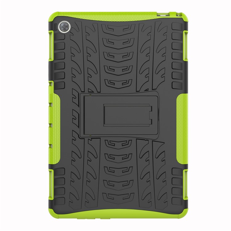 Крутая Шина ПК + TPU Подставка Для Ноутбука Комбинированный Чехол Для Huawei MediaPad M5 Lite 10 - Зеленый-3