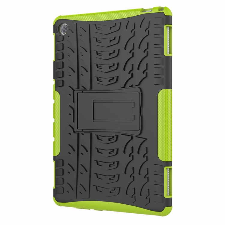Крутая Шина ПК + TPU Подставка Для Ноутбука Комбинированный Чехол Для Huawei MediaPad M5 Lite 10 - Зеленый-4