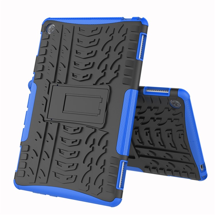 Cool Tyre PC + TPU Protector Cover with Kickstand for Huawei MediaPad M5 lite 10 - Blue-2