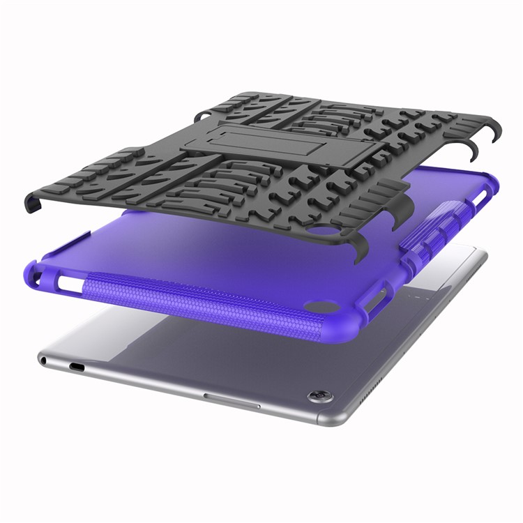 Cool Tyre PC + TPU Kickstand Case Accessory for Huawei MediaPad M5 lite 10 - Purple-7