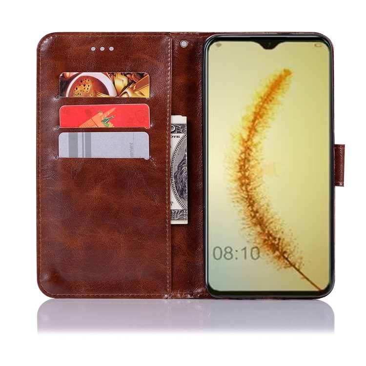 Retro Premium PU Leather Wallet Magnetic Protective Case with Stand for Huawei Honor 10 Lite / P Smart (2019) - Coffee-4
