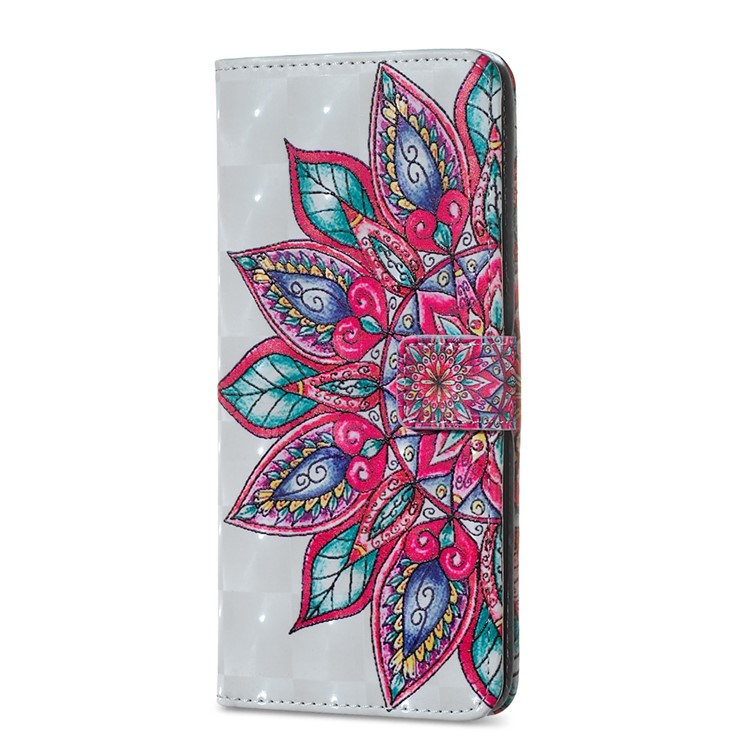 For Huawei Mate 20 Pattern Printing Leather Phone Case Light Spot Decor - Colorful Flower-3