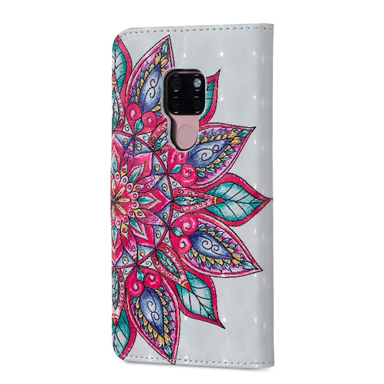 For Huawei Mate 20 Pattern Printing Leather Phone Case Light Spot Decor - Colorful Flower-4