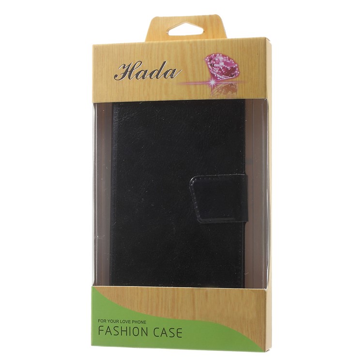 Crazy Horse Leather Flip Phone Case for Huawei P9 Lite - Black-8