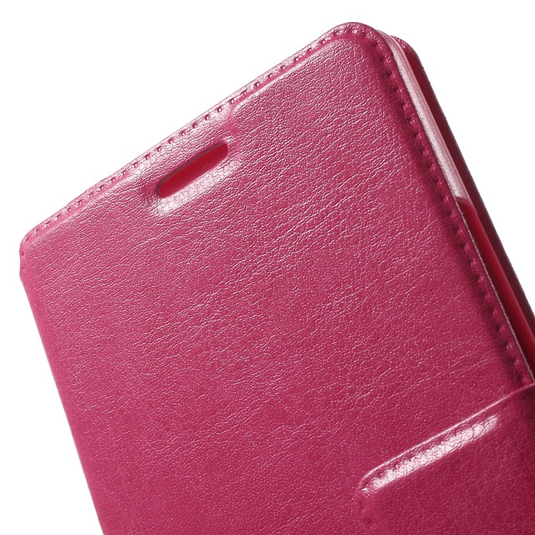 Crazy Horse Leather Folio Phone Shell for Huawei P9 Lite - Rose-6