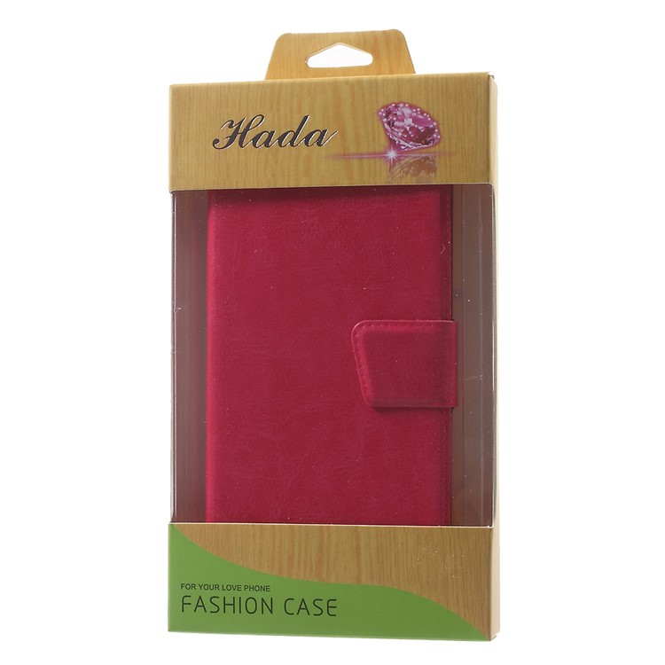 Crazy Horse Leather Folio Phone Shell for Huawei P9 Lite - Rose-8