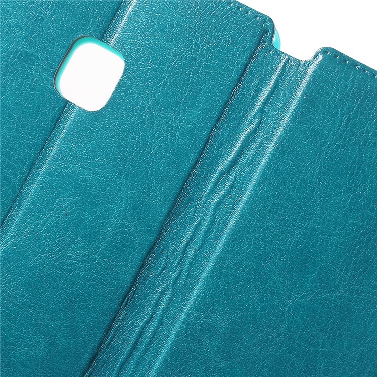 Crazy Horse Leather Folio Phone Case for Huawei P9 Lite - Blue-6