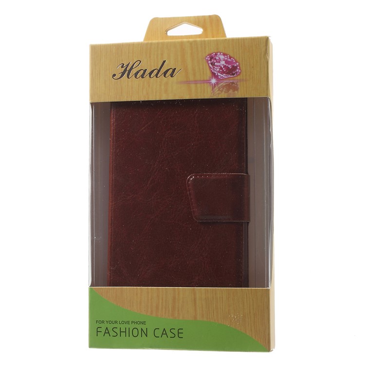 Crazy Horse Leather Stand Phone Cover for Huawei P9 Lite - Brown-8