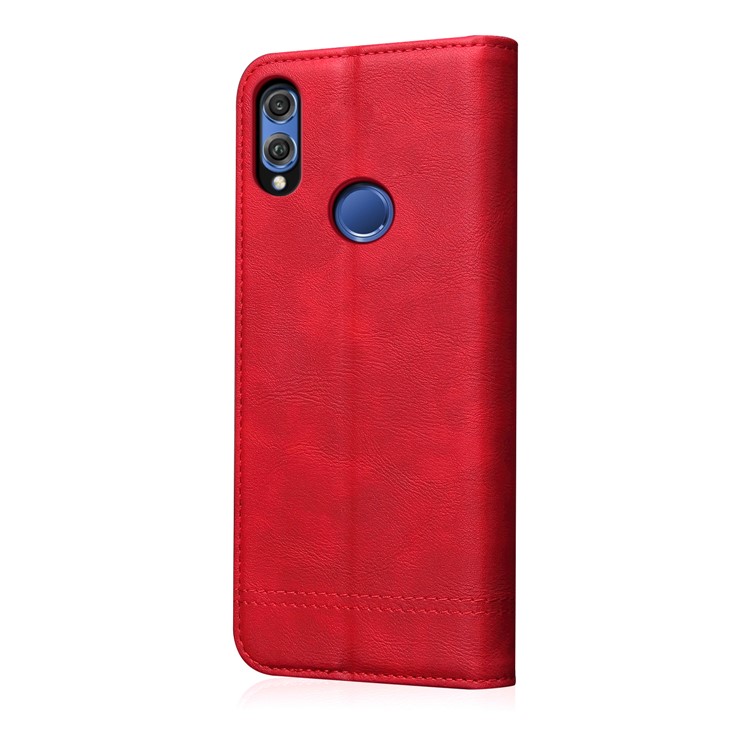 Auto-absorbed Crazy Horse Vintage Leather Stand Shell for Huawei Honor 10 Lite - Red-4