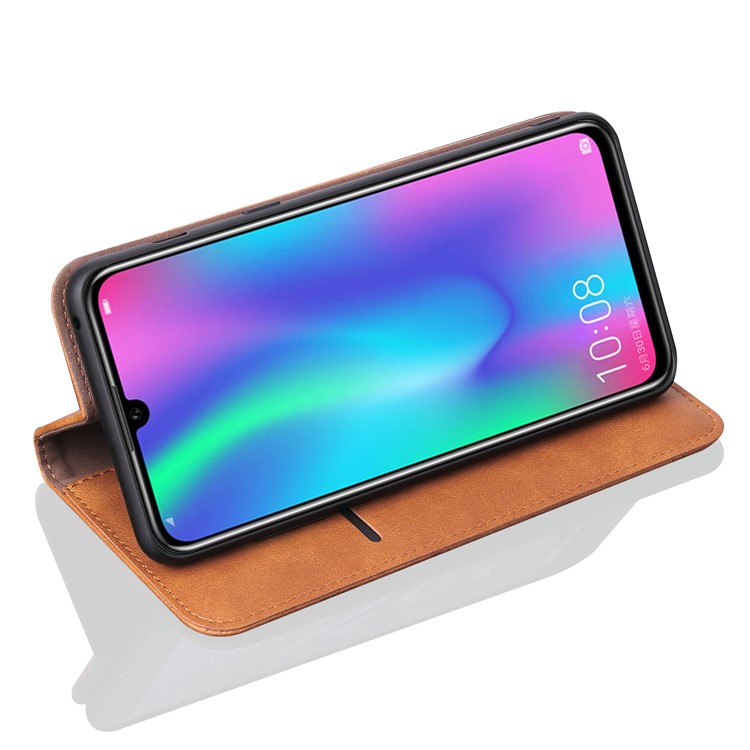 Auto-absorbed Crazy Horse Vintage Leather Cellphone Cover for Huawei Honor 10 Lite - Brown-9