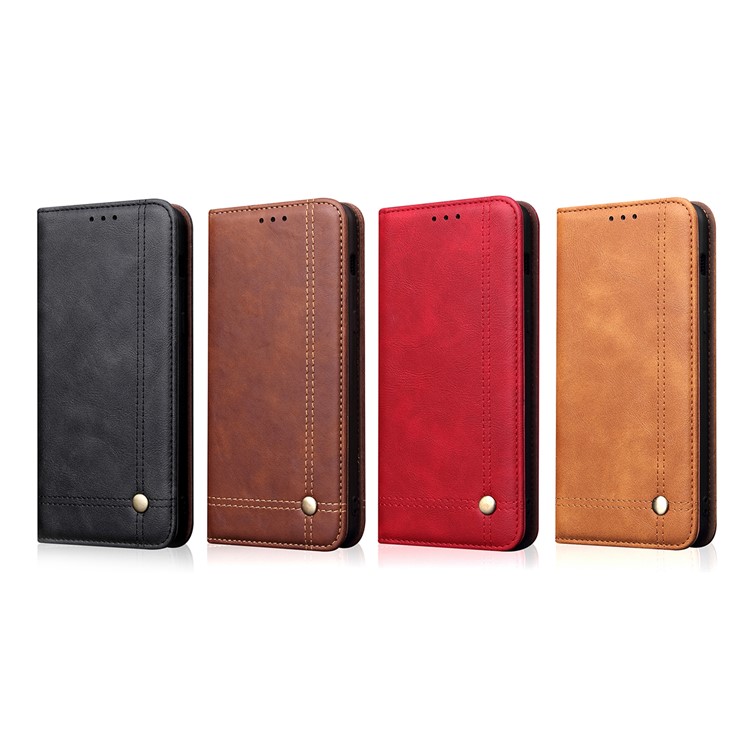 Auto-absorbed Crazy Horse Vintage Leather Cellphone Cover for Huawei Honor 10 Lite - Brown-12